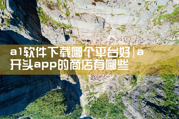 a1软件下载哪个平台好