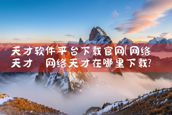 天才软件平台下载官网