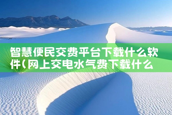 智慧便民交费平台下载什么软件