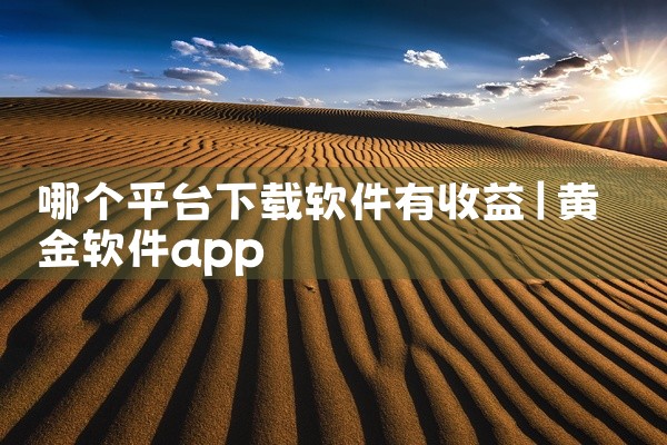 哪个平台下载软件有收益