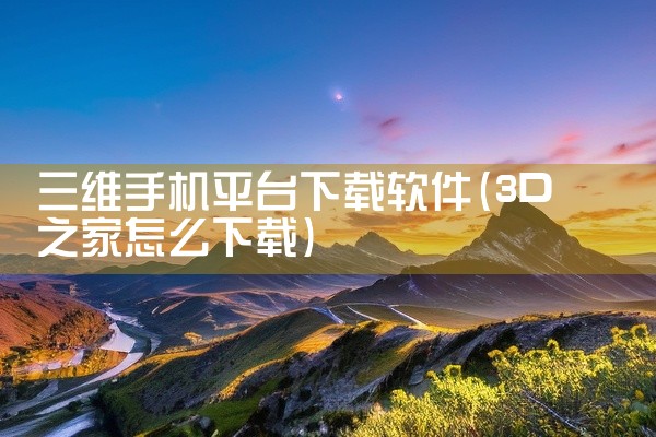 三维手机平台下载软件
