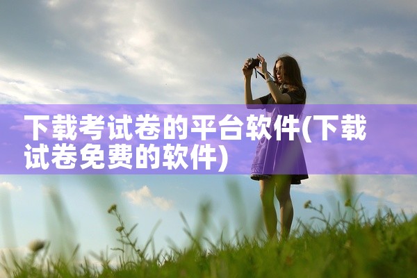 下载考试卷的平台软件