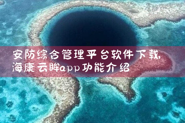 安防综合管理平台软件下载