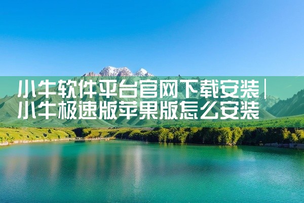 小牛软件平台官网下载安装