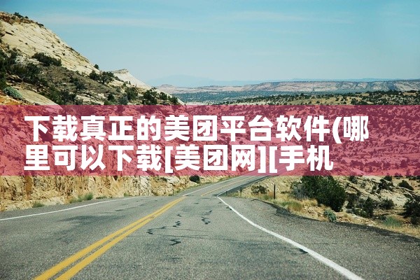 下载真正的美团平台软件